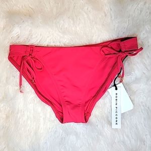 Robin Piccone Luca Bikini Tied Bottom Size M in Pink Punch Retail $78